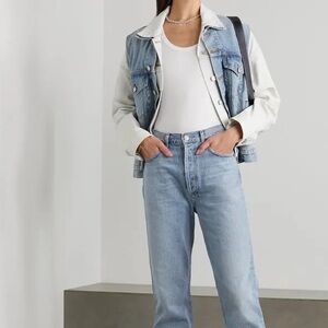 AGOLDE Net Sustain Wilcox Layered Organic Denim Jacket Size M Capsule Travel